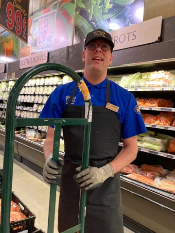 Chris on the job at Wegman's